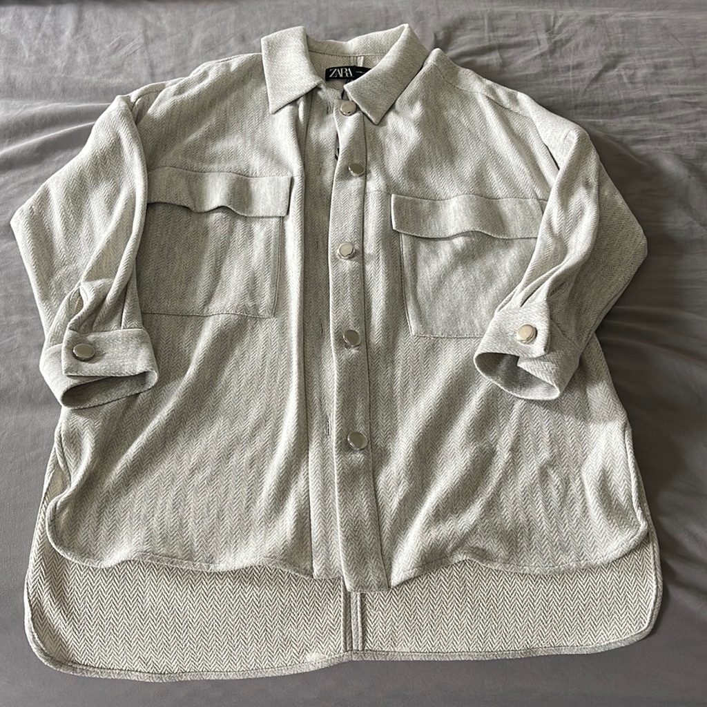 Zara Gray Button Down